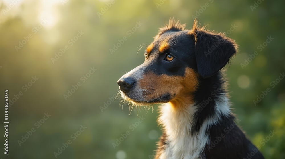 A black and brown dog sitting in the grass A black and brown dog sitting in the grass