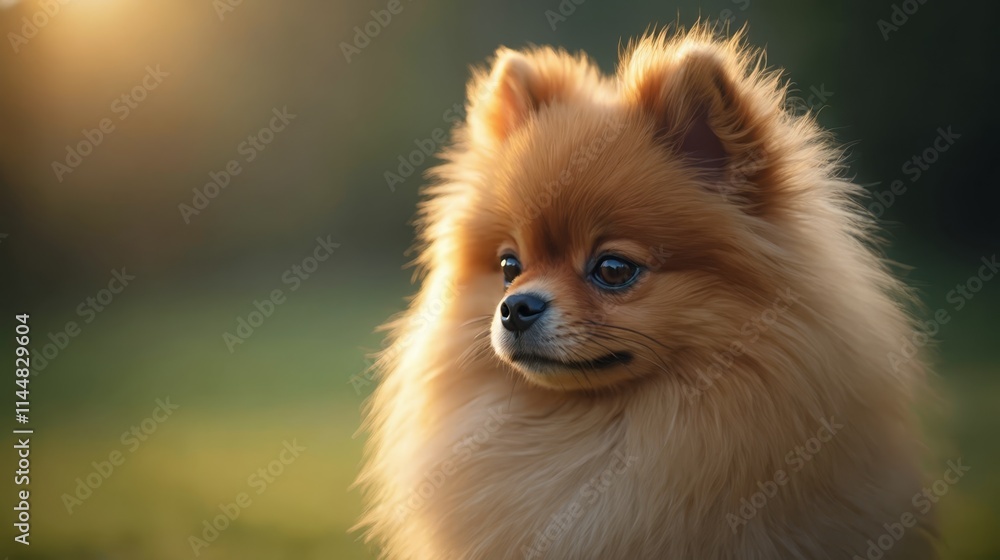 A small brown dog sitting on top of a lush green field A small brown dog sitting on top of a lush green field