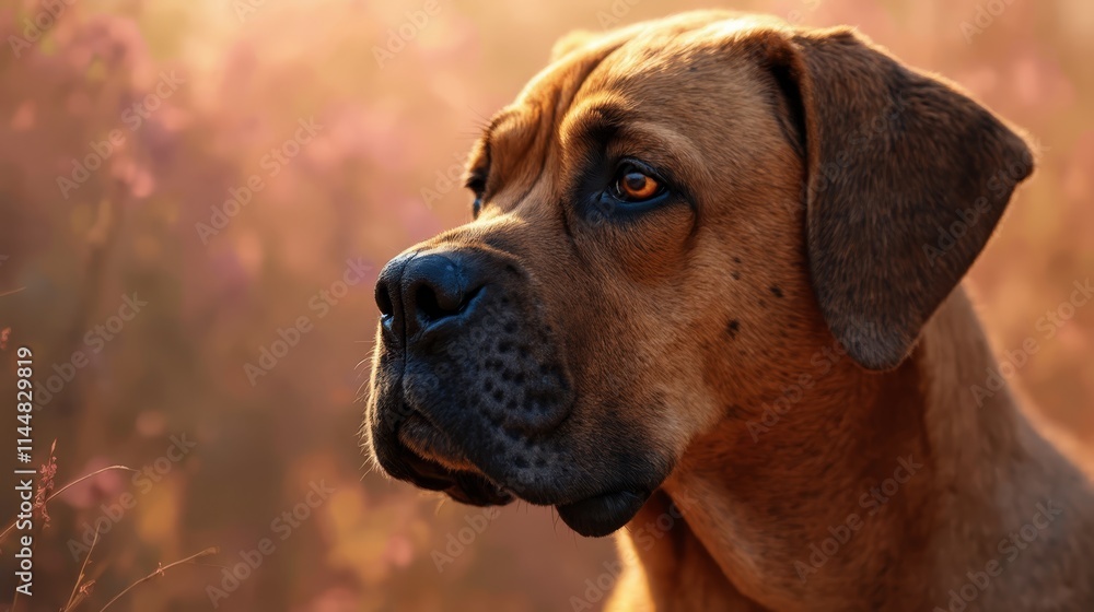 A brown dog sitting in a field of tall grass A brown dog sitting in a field of tall grass