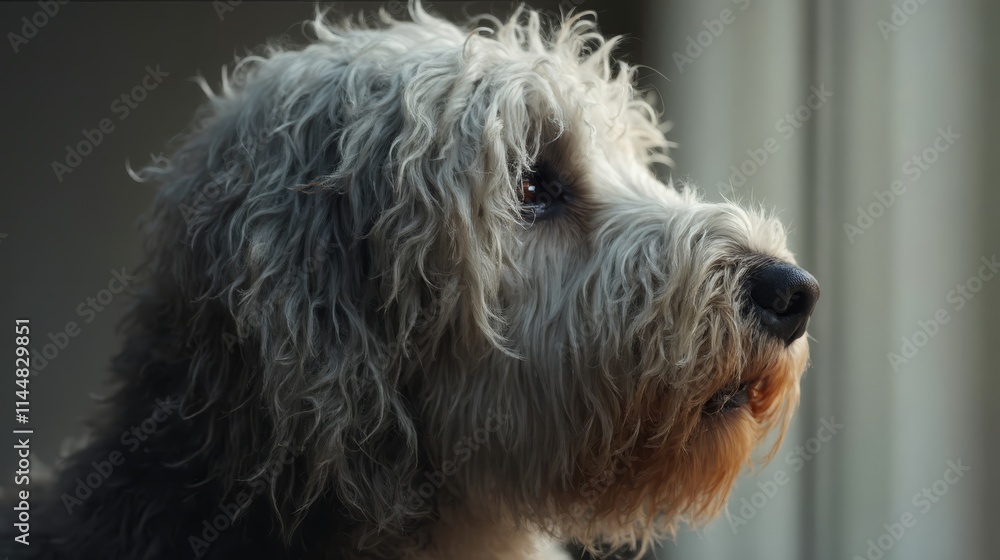 A close up of a dog looking out a window A close up of a dog looking out a window