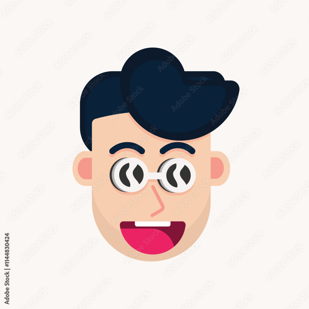 Flat Illustration Of A Young Man Smiling Flat Illustration Of A Young Man Smiling