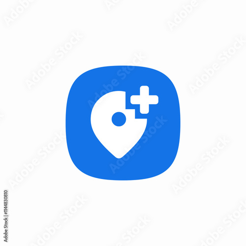 location create add plus icon sign vector