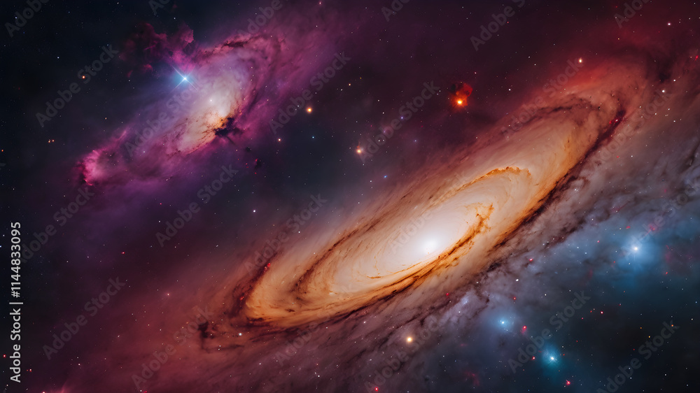 Nebula and galaxies in space. Abstract cosmos background. Universe science astronomy. Nebula and galaxies in space. Abstract cosmos background. Universe science astronomy.