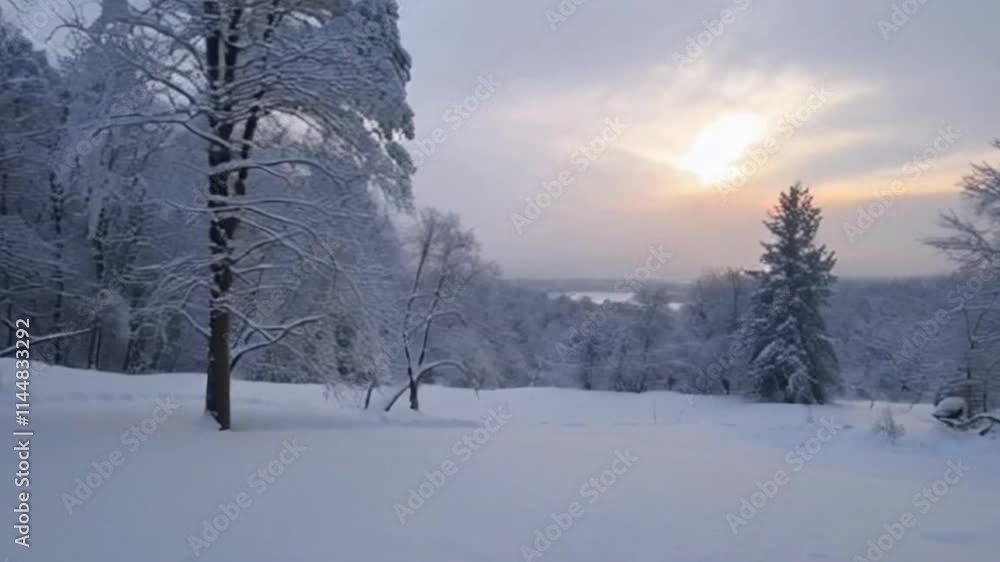 Beautiful Winter Scene Snowy Trees and Pristine Landscape Beautiful Winter Scene Snowy Trees and Pristine Landscape