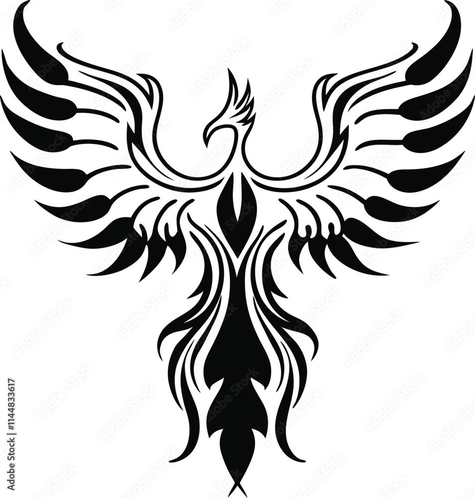 Fototapeta premium Elegant Tribal Phoenix Design.