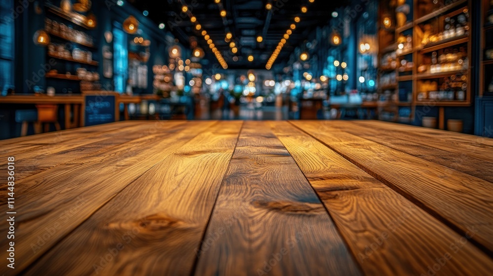Rustic wooden table in a blurred cafe. Rustic wooden table in a blurred cafe.
