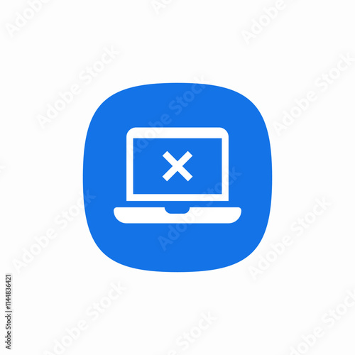 laptop delete icon sign vector