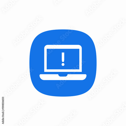 laptop warning exclamation mark icon sign vector