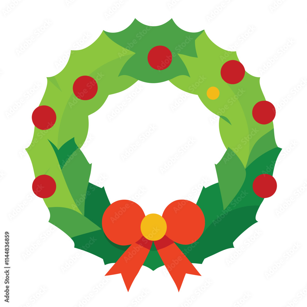 Christmas Wreath Vector Design with Festive Holiday Elements Christmas Wreath Vector Design with Festive Holiday Elements