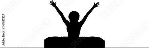 DJ party silhouette vector