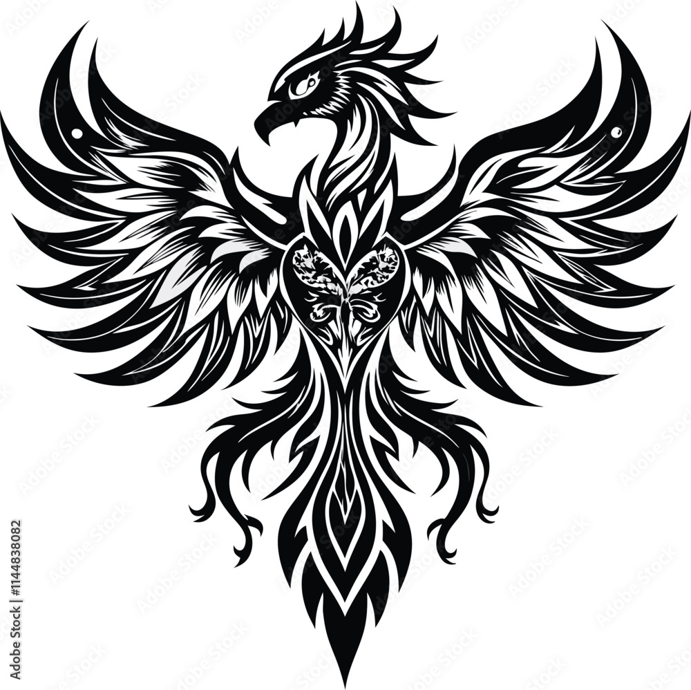 Fototapeta premium Elegant Tribal Phoenix Design.