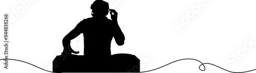 Dj silhouette vector