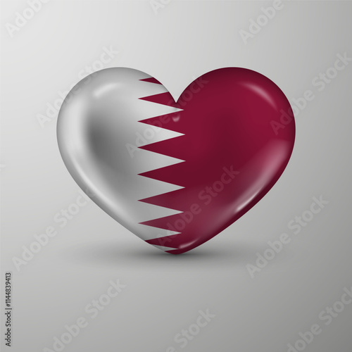 3d heart background with flag of Qatar. An element of impact for the use you want to make of it.