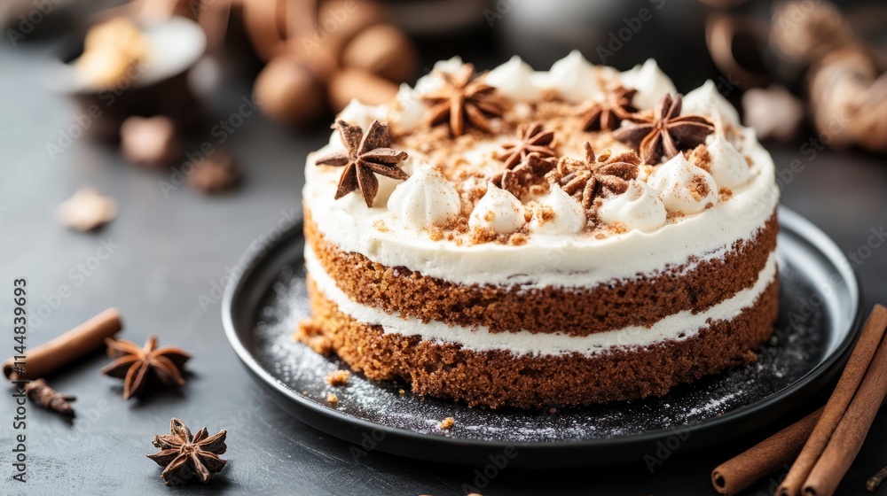 Ginger Spice Cake WIth Copy Space Ginger Spice Cake WIth Copy Space