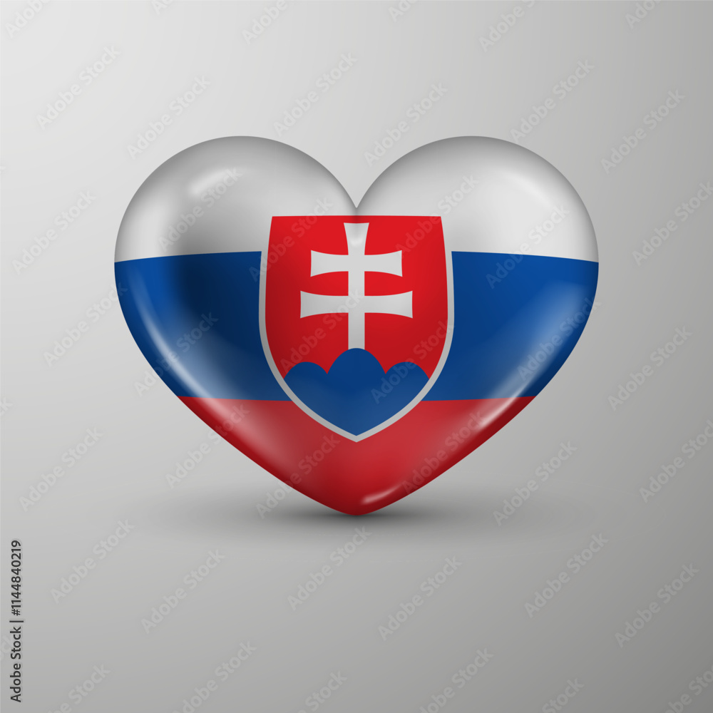 Obraz premium 3d heart background with flag of Slovakia. An element of impact for the use you want to make of it.