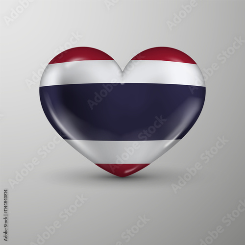 3d heart background with flag of Thailand. An element of impact for the use you want to make of it.