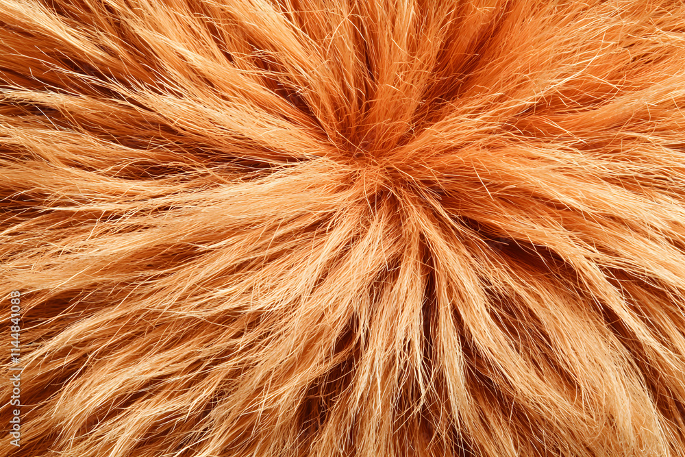 Naklejka premium Close-Up View of Soft and Fluffy Orange Hair Texture for Background or Design Use in Creative Projects