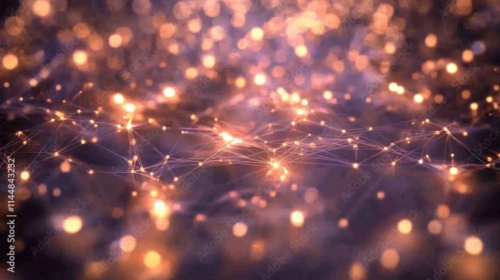 Fototapeta premium Dynamic data network visualization virtual space digital art abstract environment aerial view conceptual design