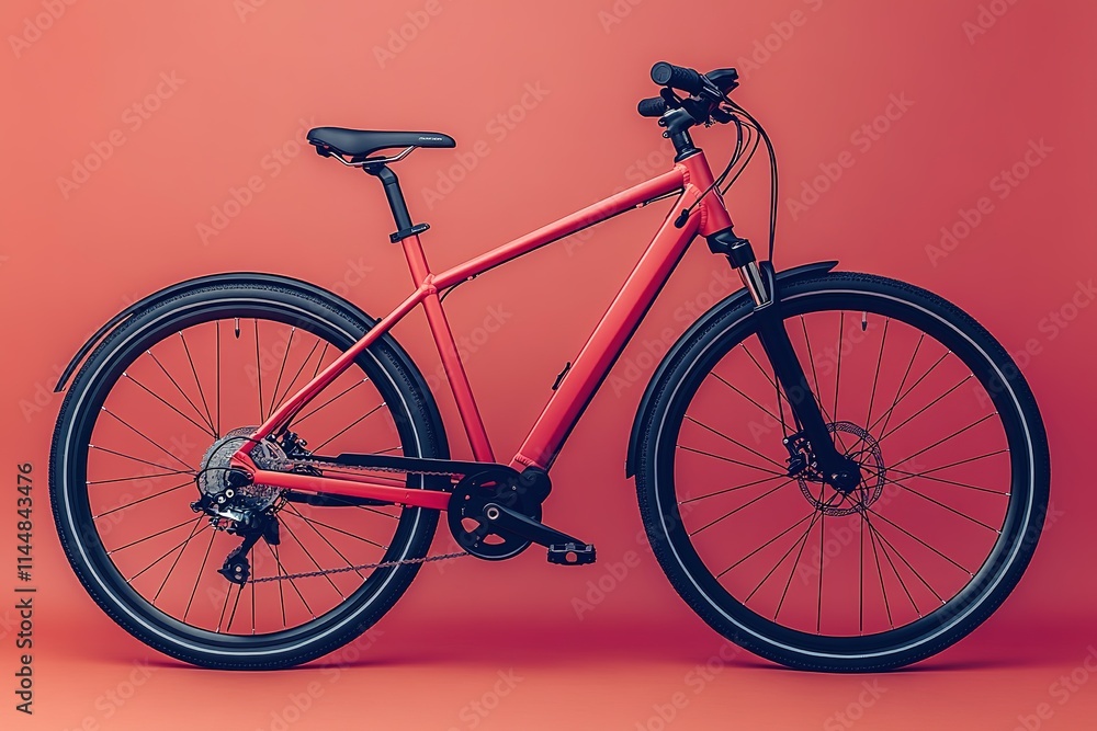 Fototapeta premium modern city bike placed on solid color background ideal for rental ads