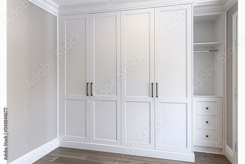 Elegant white built-in wardrobe