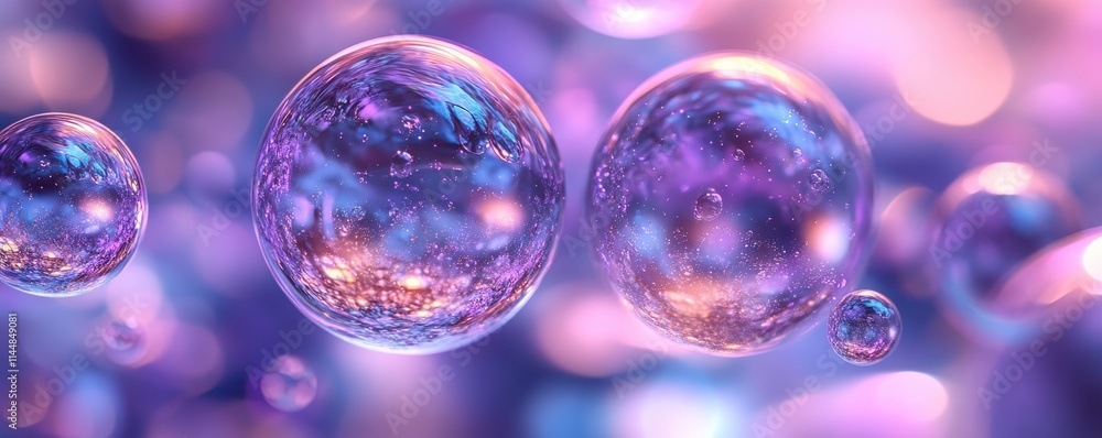 Bubble sphere purple light.