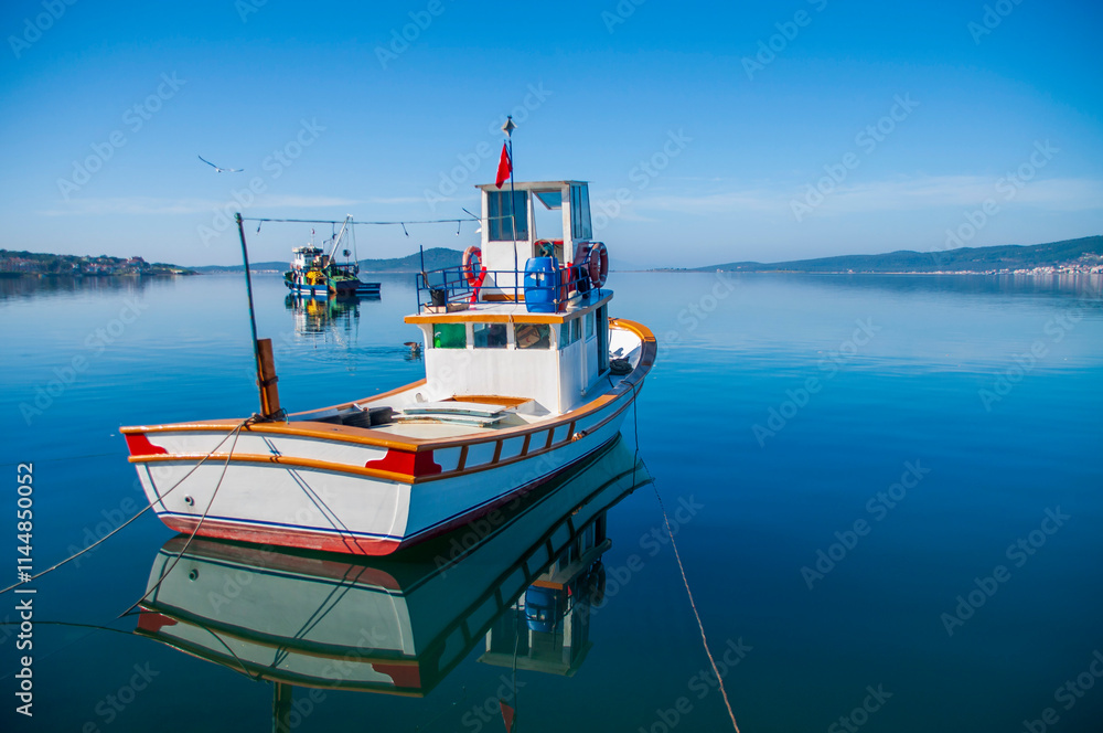 Ayvalik Town coastline view in Turkey