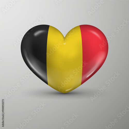 3d heart background with flag of Belgium. An element of impact for the use you want to make of it.