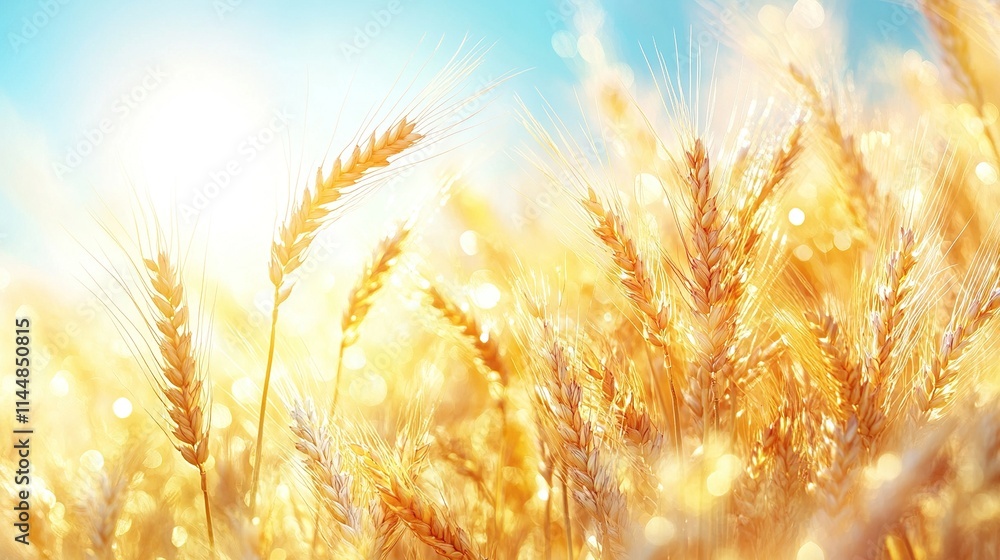 A golden field of wheat shimmering in sunlight, symbolizing abundance and nature's bounty. A golden field of wheat shimmering in sunlight, symbolizing abundance and nature's bounty.