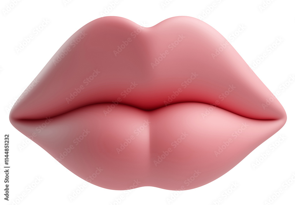 Soft pink lips 3D render on transparent background. Soft pink lips 3D render on transparent background.