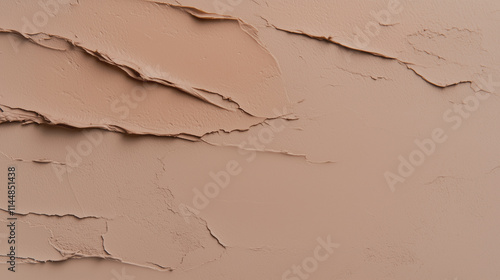 Textured background in the color of mocha mousse. A template for labels, the trending color of 2025.