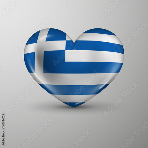 3d heart background with flag of Greece. An element of impact for the use you want to make of it.