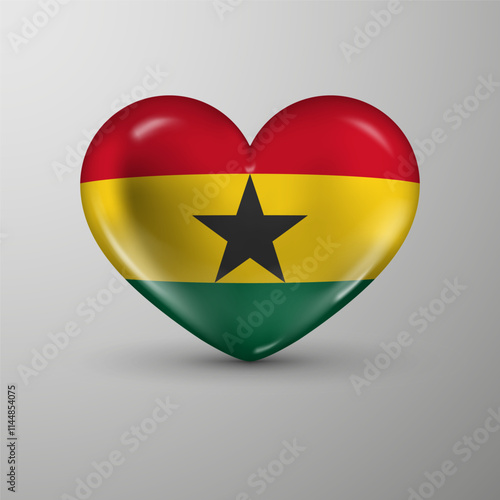 3d heart background with flag of Ghana. An element of impact for the use you want to make of it.