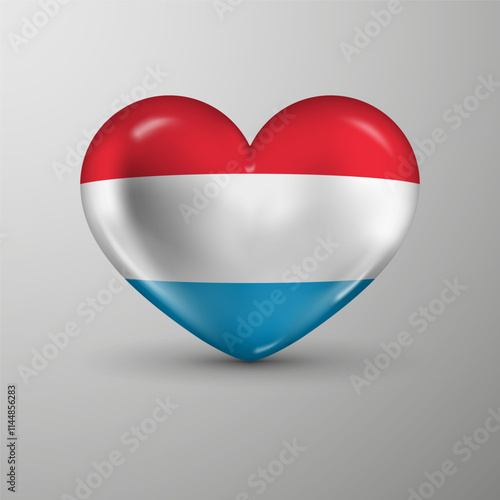 3d heart background with flag of Luxembourg. An element of impact for the use you want to make of it.