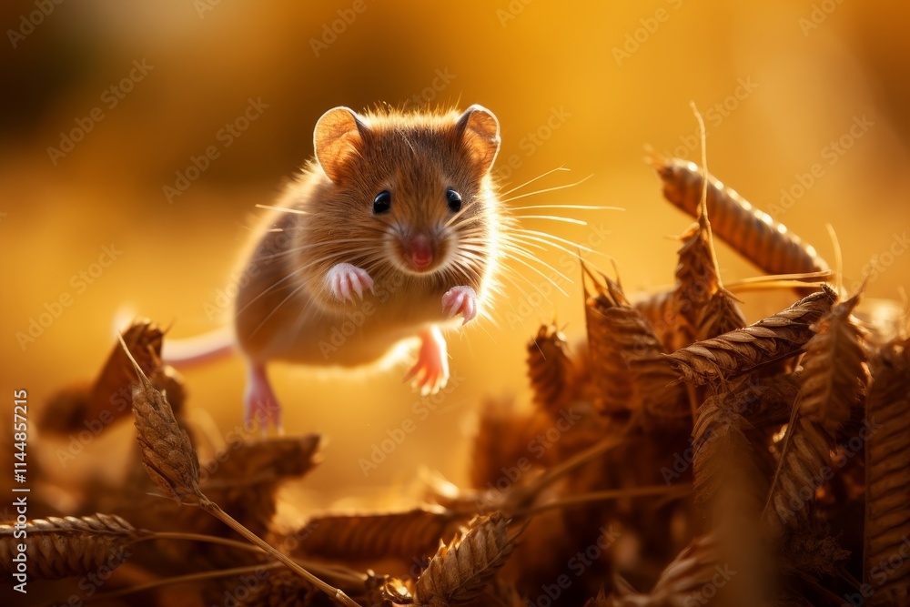A mouse in an autumn field capturing the essence of wildlife in nature s splendor A mouse in an autumn field capturing the essence of wildlife in nature s splendor