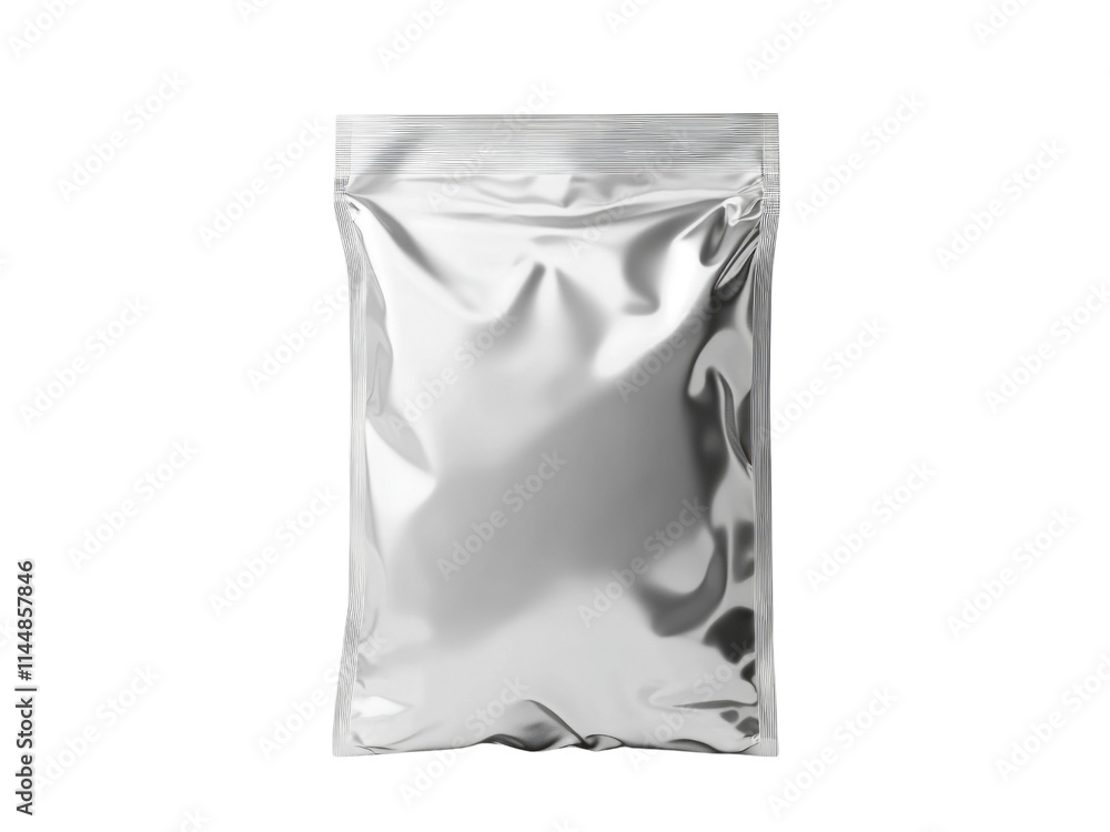 Clean silver pouch isolated on transparent background. Clean silver pouch isolated on transparent background.