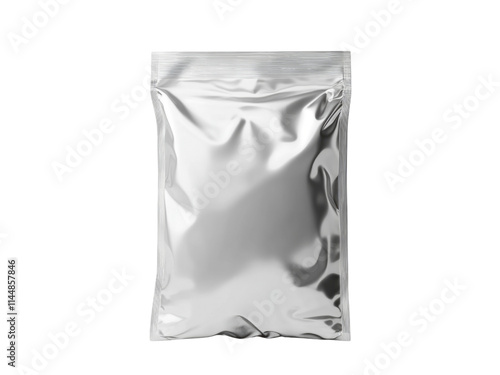 Clean silver pouch isolated on transparent background.