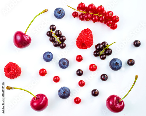 Beeren einzeln, isoliert, Topshot, kirschen,  photo