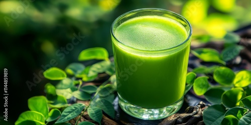 Moringa drink is a nutritious option derived from the medicinal plant known for its health benefits. This moringa drink harnesses the properties of the medicinal plant for wellness benefits. photo