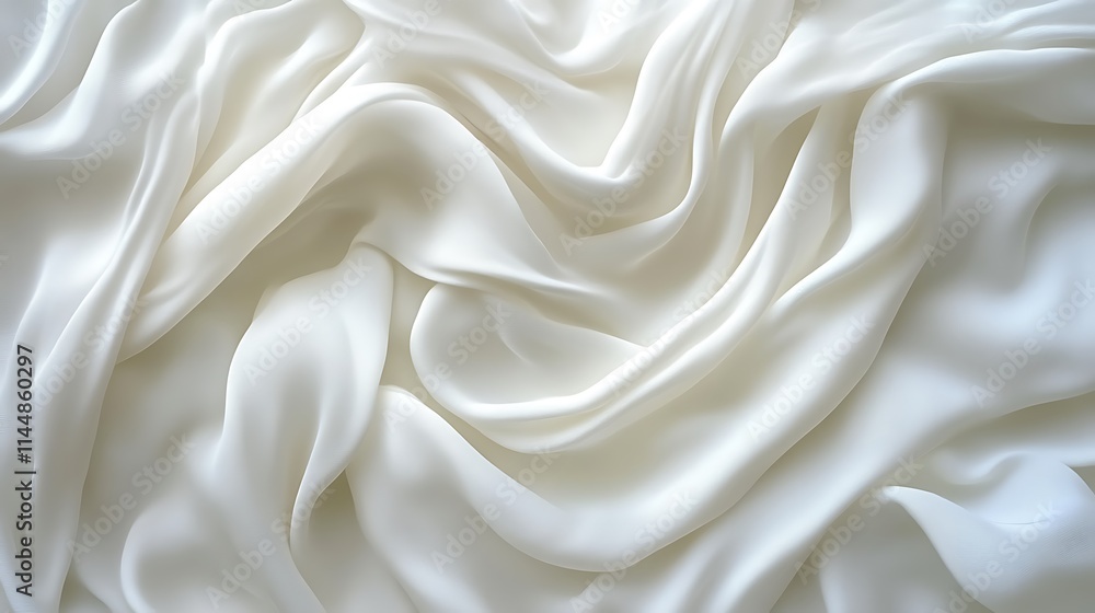 Draped Cream Colored Fabric Softly Undulates Draped Cream Colored Fabric Softly Undulates