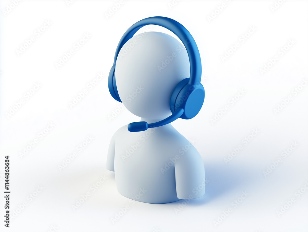Minimalistic Customer Support Icon with Headset Minimalistic Customer Support Icon with Headset