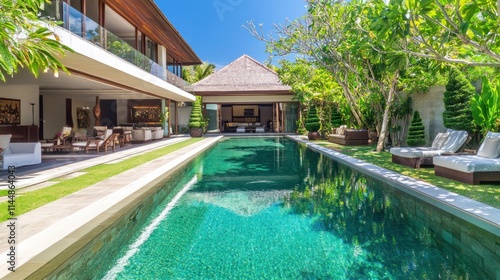 Wallpaper Mural Modern house with pool. Torontodigital.ca