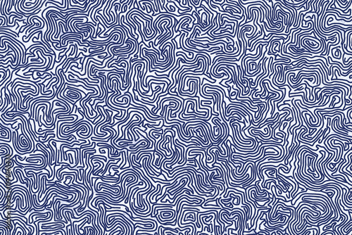 Abstract Blue and White Maze Pattern Background Design