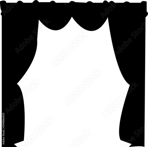 Curtain icon design isolated on white background, door, window, home