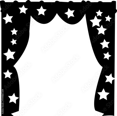 Curtain icon design isolated on white background, door, window, home