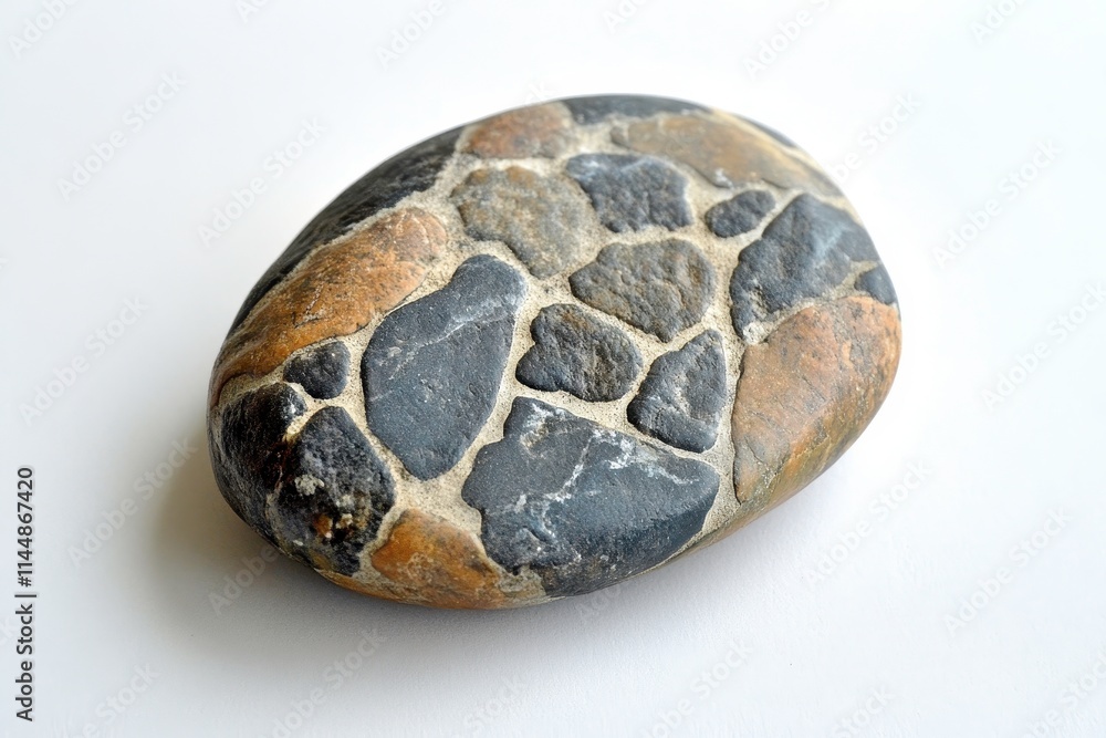 Weathered Pebble on Clean White Background Weathered Pebble on Clean White Background