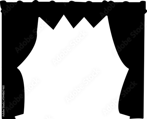 Curtain icon design isolated on white background, door, window, home