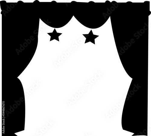 Curtain icon design isolated on white background, door, window, home