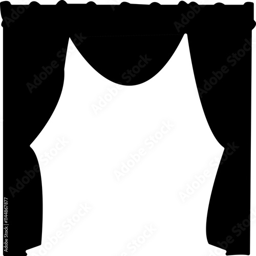 Curtain icon design isolated on white background, door, window, home