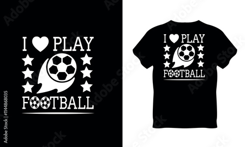 T-shirt design with football graphic and text
