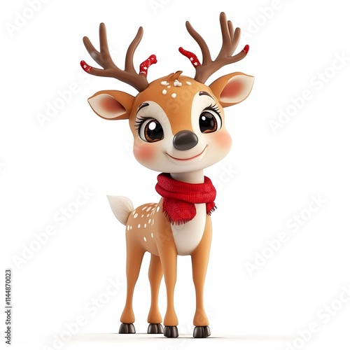 Cute 3D Reindeer Character